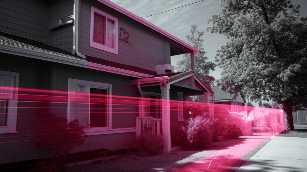 Une barrière infrarouge active protégeant un périmètre résidentiel