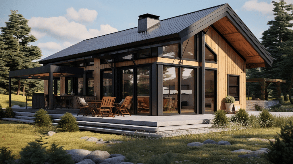 Une image représentant une élégante maison en bois, un exemple parfait de style et de construction durable.